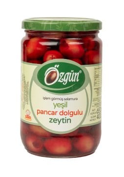 Pancar Dolgulu Zeytin - 1/2 Lik Cam Kav.