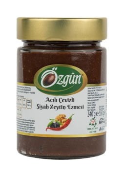 Siyah Zeytin Ezmesi Acılı Cevizli - 340 Gr