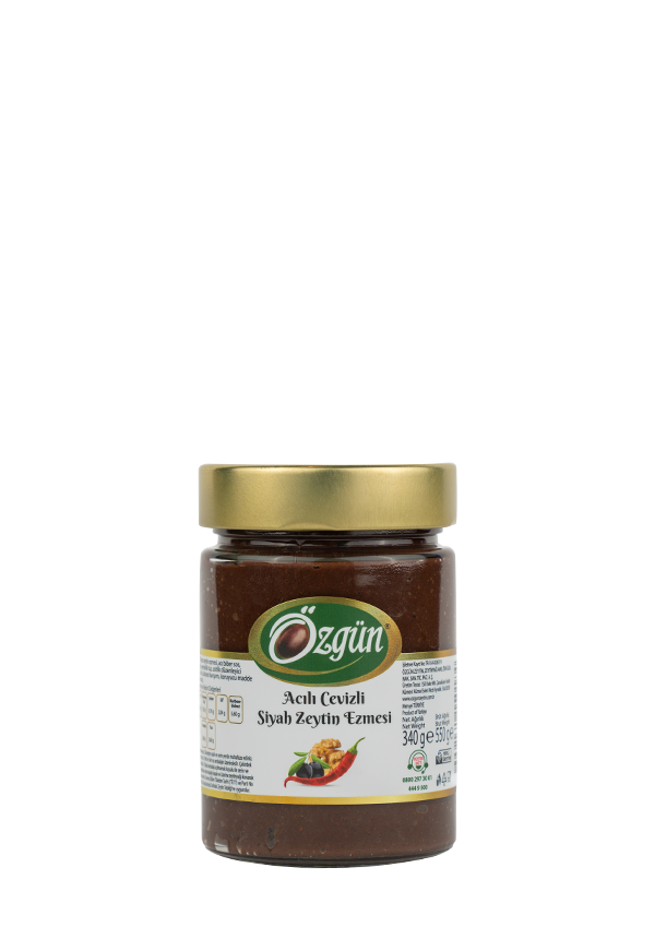 Siyah Zeytin Ezmesi Acılı Cevizli - 340 Gr