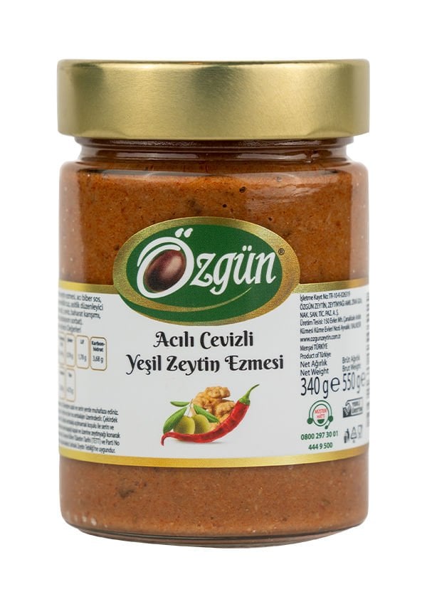 Yeşil Zeytin Ezmesi Acılı Cevizli - 340 Gr
