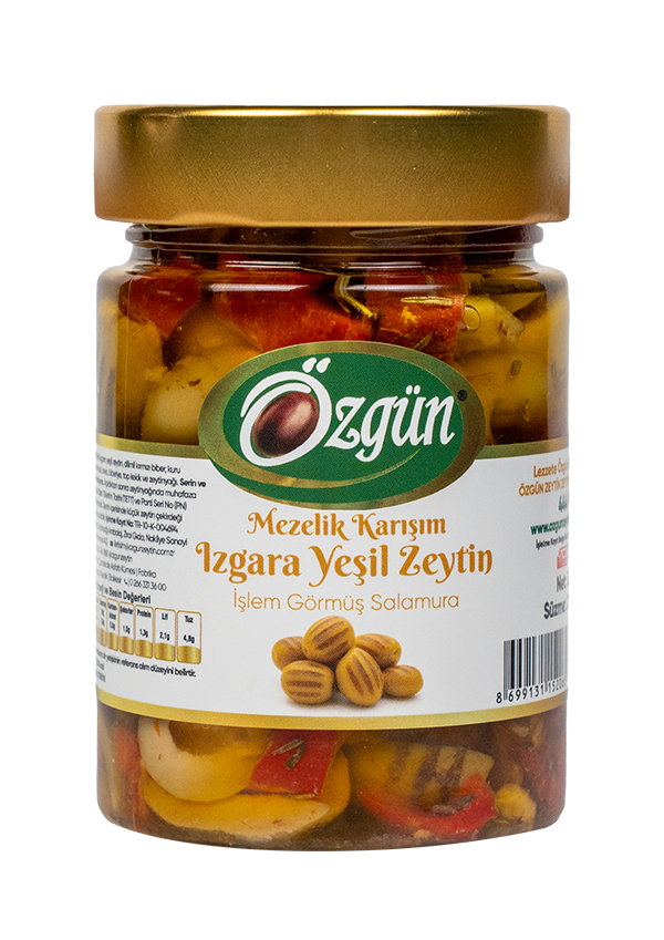 Mezelik Karışım Izgara Yeşil Zeytin - 330 Gr Cam Kav.