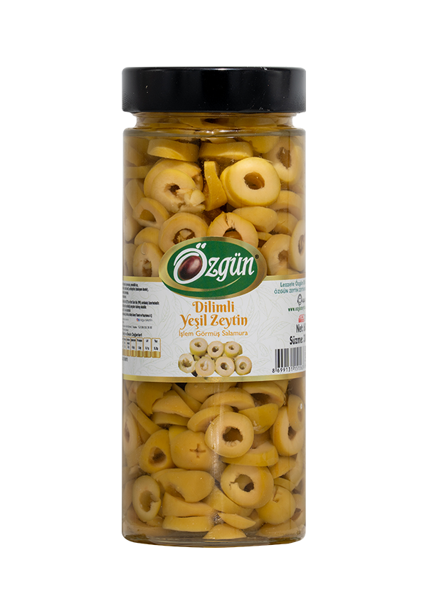 Dilimli Yeşil Zeytin - 600 Gr Cam Kav.