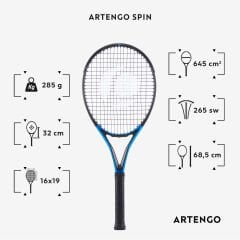 Artengo Tenis Raketi - Siyah/Mavi - 285 gr. - TR930 Spin