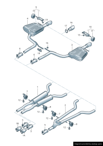 AUDI A6 REAR EXHAUST A6 (4F2, C6) 2.4 V6 3.2 V6 4.2 V8 quattro (2004 - 11)