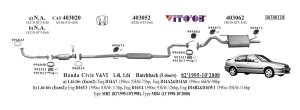 HONDA CİVİC ARKA EGZOZ 1.4 - 1.5 -1.6i 16V VTEC