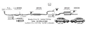 HONDA CIVIC REAR EXHAUST Sedan 1.4 - 1.6İ 16V (1995 - 01)