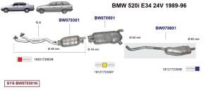 BMW 5.20İ Egzoz Sistemi  E34 (1989 - 96)