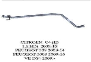 PEUGEOT 308 FRONT INTERMEDIATE PIPE EXHAUST.1.6HDI (2008 - 16)