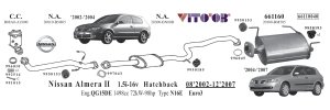 NISSAN ALMERA MITTLERER AUSPUFF 1,5İ 16V HB/SDN 2000>...