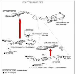 TOYOTA LAND CRUISER CATALYTIC CONVERTER 4.5 DIESEL V8 J200 (2007 - 12)