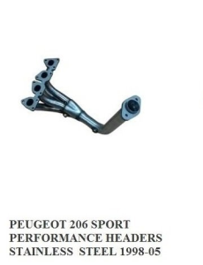 PEUGEOT 206 HEADERS EGZOZ  206 CC XS 1,4 16V + 1,6 16V (1998 - 06)