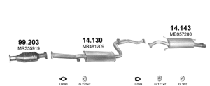 MİTSUBİSHİ CARİSMA 1.8 GDI ORTA BORULU EGZOZ