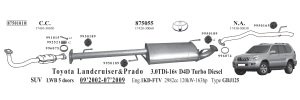 TOYOTA LAND CRUISER PRADO REAR EXHAUST 3.0TDI (2003 - 09)