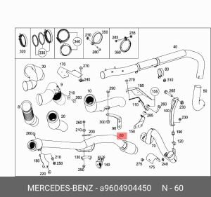 MERCEDES MB AROCS EURO 6 AUSPUFFROHR, ISOLIERT, GEFLEXT