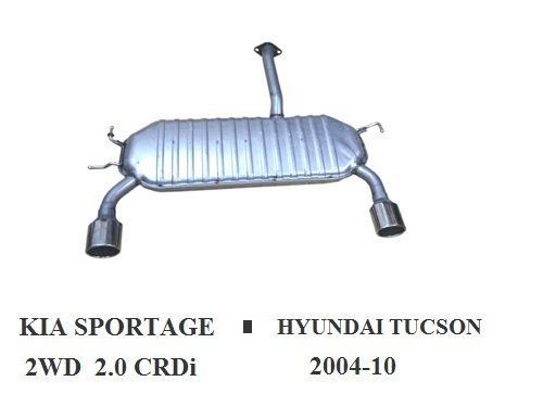 HYUNDAI TUCSON REAR EXHAUST. 2.0 CRDI (2004 - 09)