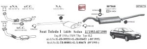 SEAT TOLEDO ORTA ARKA EGZOZ 1.6/1.9/ (1991-99)