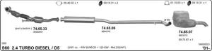 VOLVO  S60 ARKA EGZOZ   2.0 T / 2.4 T / 2,4 T5 / 2.5 / T5 132-191KW (MSD + ESD)  (2000 - 09)