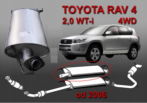 TOYOTA RAV4 ORTA EGZOZ   2.0 - 2.2 - 2.4  (2005 - 12)