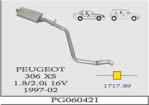PEUGEOT 306  ORTA EGZOZ 1.8 16V - 2.0 16V