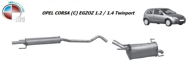 OPEL CORSA C  ARKA - ORTA  EGZOZ 1,2İ /1.4  (Twinport 2001 - 06)