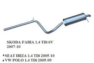 SKODA FABIA REAR EXHAUST 1.4 TDI (2005 - 10)