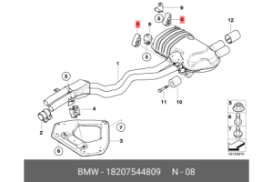BMW X5 - X6 Egzoz  Askı Lastiği  (2005 - 19)