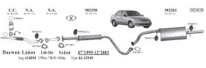 Daewoo  Lanos Katalitik Konvertör Egzoz 1,5-1,6İ 16V (1999 - 03)