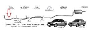 TOYOTA COROLLA ÖN  EGZOZ  1.3İ 16V (1997 - 02)