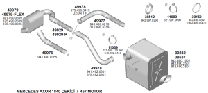 MERCEDES  AXOR   EGZOZ ARA  BORU 1840 Çekici 457 Motor MB1831 1835L (2002 -08)