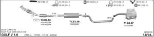 VW GOLF 5 REAR EXHAUST 1.6İ (2005 - 10)