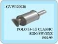 Volkswagen Polo Classic Exhaust Instead of Front Floor 1.4-1.6i