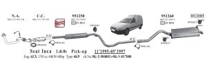 SEAT İNCA ARKA EGZOZ  1.4İ 1.6 1.9 (1995 - 03)