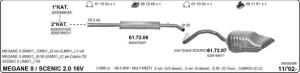 RENAULT ARKA EGZOZ (Megane Scenic) 1.5 1.9 dCi 2.0 16 V (2004 - 08)