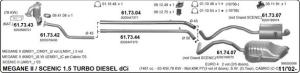 RENAULT ARKA EGZOZ (Megane Scenic) 1.5 1.9 dCi 2.0 16 V (2004 - 08)