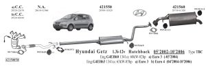 HYUNDAI КАТАЛИТИЧЕСКИЙ НЕЙТРАЛИЗАТОР 1.3 - 1.5 12W (Accent - Getz) E-4 (2000 - 09)