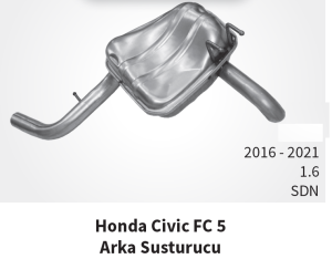 HONDA CİVİC  FC5 ARKA EGZOZ  1.6 İ-VTEC  Sedan  (2016 - 21)