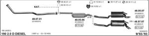 MERCEDES 190D CENTER EXHAUST (W201) 1.8 - 2.0 (1982-93)