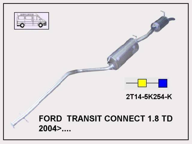 FORD CONNECT ORTA-ARKA EGZOZ  K210-S TDI 1.8 75PC  02-06