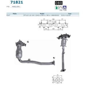 FİAT STİLO ORJİNAL KATALİTİK KONVERTER  1.2 16V (2002-2006 ) 2001>....