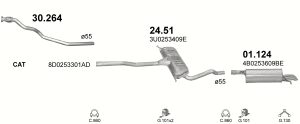 VW PASSAT REAR EXHAUST 1.9TDI (1998 - 06)