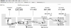 MAZDA 626 KOMPLE EGZOZ 1.6 - 1.8 - 2.0 (1986 - 91)