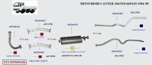 MITSUBISHI CANTER FRONT PIPE EXHAUST 304/515/449/635