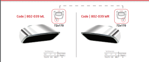 HORIZONTAL SQUARE RIGHT AND LEFT OUTPUT EXHAUST TIP