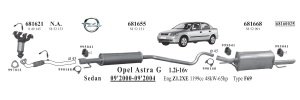 OPEL ASTRA (G) ORTA EGZOZ 1.2/1.5 8V (2001 - 07)