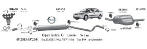 OPEL ASTRA G HECKAUSPUFF 1,4/1,6 Li SDN