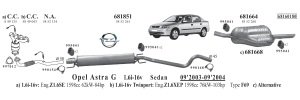 OPEL ASTRA G ЗАДНИЙ ВЫПУСК 1.4/1.6 Li SDN