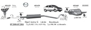 OPEL ASTRA (G) REAR EXHAUST HB