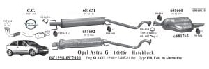 OPEL ASTRA (G) REAR EXHAUST HB