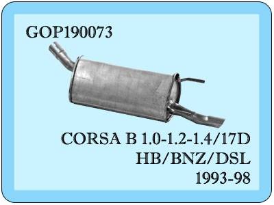 Opel Corsa Heckauspuff 1.0/1.2/1,4i/1.7 D