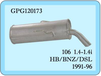 Peugeot 106 Rear Exhaust.1.1/1.3i/1.4i 91-96